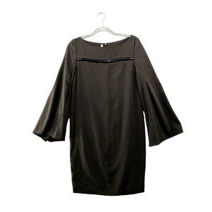 Pier Antonio Gaspari Dress IT 42 Size 6 Charcoal Gray Flare Sleeve Sheath